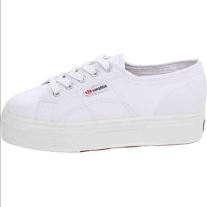 Superga unisex lowtop Platform Fashion Sneaker, White, 7.5 US